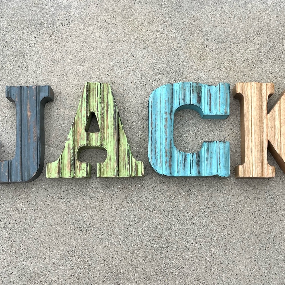 Farmhouse Country Shabby Chic 8” Solid Wood Letters - Picture 9 of 13